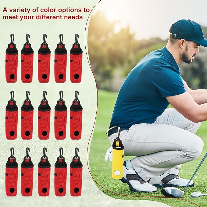 uxcell Golf Ball Carry Bag, Waist-Mounted Storage Bag Neoprene Golf Tee Holder Pouch with Lightweight Hook for Men and Women