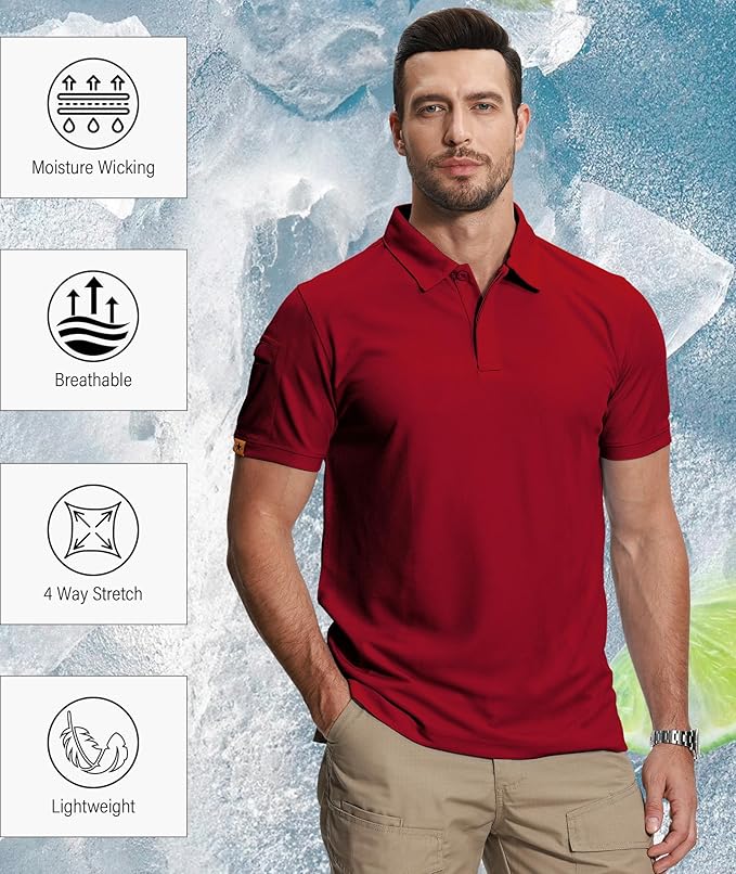 ZITY 5 Pack Mens Polo Shirt Short Sleeve Sports Golf Tennis T-Shirt Moisture-Wicking Summer Shirts