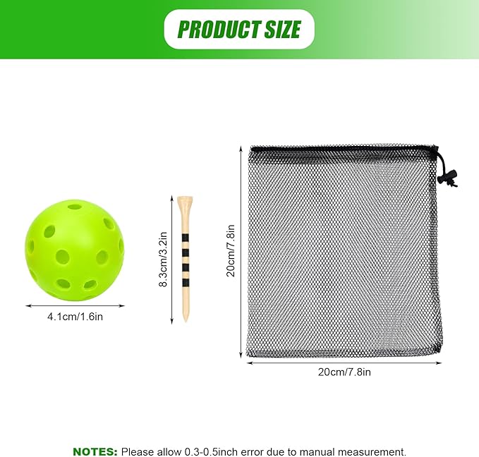 Plastic Golf Balls Practice Limited Flight Golf Training Ball Hollow Swing Practice Indoor Golf Balls with Mesh Drawstring Bag for Backyard Driving Range or Outdoor