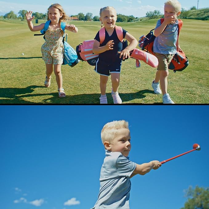 Shorties Golf - Kids Golf Club Set | Perfect for Toddler Golfers and Kids 34"-38" Tall | EasyCarry Stand Bag | Driver, 7-Iron, Putter, Headcover, and Rain Cover