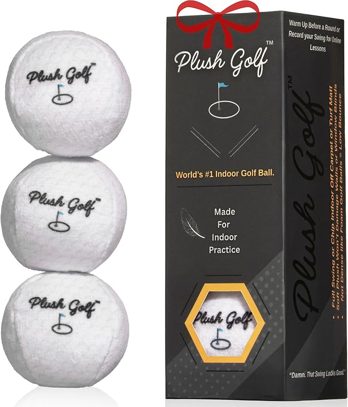 Plush Indoor Golf Balls for Indoor Practice - Golf Gifts for Swing Training Inside Softer Than Foam Golf Balls - Hit Into Anything with No Damage