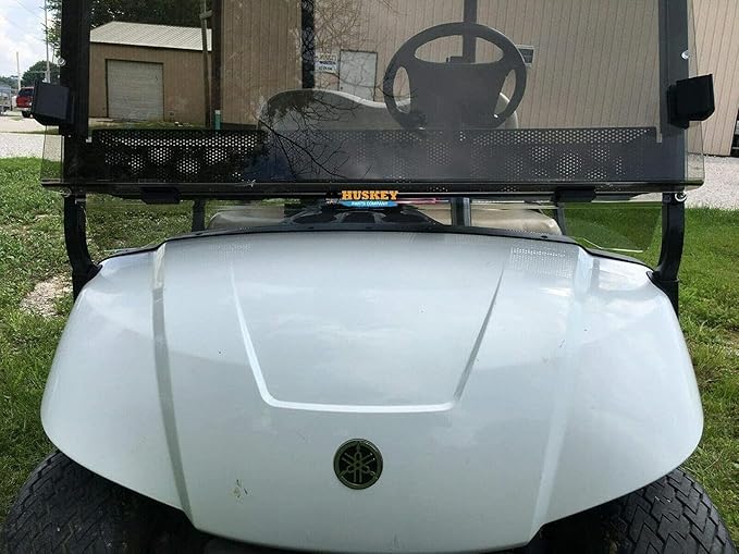 Huskey Golf Cart Front Basket Storage Basket Dash Basket Compatible W/EZGO TXT/RXV,Club Car DS (2000.5+) Precedent/Tempo/Onward,Yamaha G29 Drive2 2007+ One Piece Solid Design & Larger Compartments