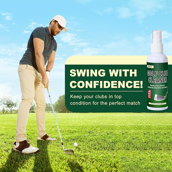 Golf Club Cleaning Kit–Clean, Polish, and Restore Irons, Drivers, Putters, Instant Rust, Buildup, Scuff–Golf Club Polishing Kit with Golf Club Cleaner, Polish, Solvent–Golf Accessories
