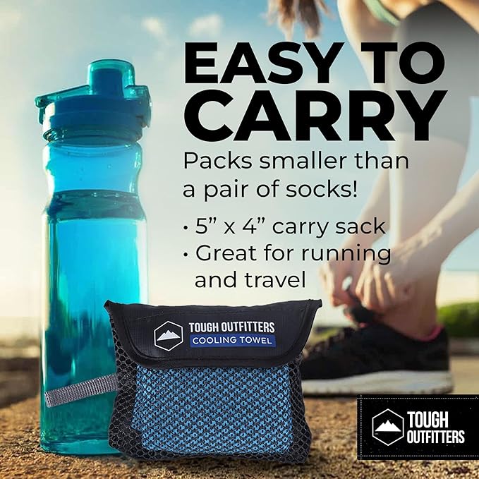 Tough Outdoors Cooling Towels for Neck Face - Neck Cooling Towel for Hot Weather Yoga Sports Golf Sweat - Instant Cold Towel