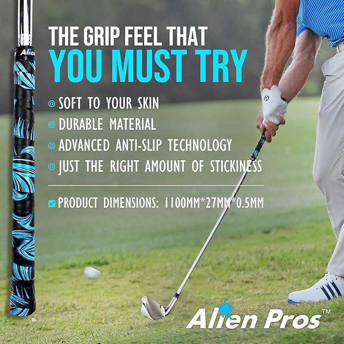 Alien Pros Golf Grip Wrapping Tapes - Innovative Golf Club Grip Solution - Enjoy a Fresh New Grip Feel in Less Than 1 Minute