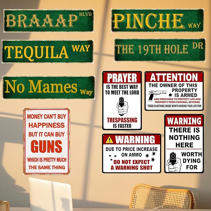 Funny Man Cave Sign Mancave Decor For Men Mexican Gifts For Mens Man Cave Decor No Mames Way Road Street Tin Signs Room Accessories For Men Mexican House Wall Art 4x16 Inch