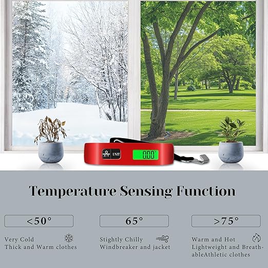 Luggage Scale, 110lb Luggage Weight Scale with 4 Unit Switching Functions&LED Display, Luggage Scale Travel Digital for Weighing Luggage, Backpacks, Packages and Markets(Red)