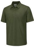 TACVASEN Mens Polo Shirts Short Sleeve Pique 3 Buttons Golf Polo Cooling Performance Moisture Wicking Shirt