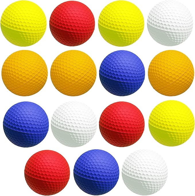 D-Xam Foam Golf Balls Bulk Practice Golf Ball Soft Multicolor, Yellow, White or Orange | Long Lasting & Realistic Feel | Limited Flight Use Indoors Outdoors Backyard Training