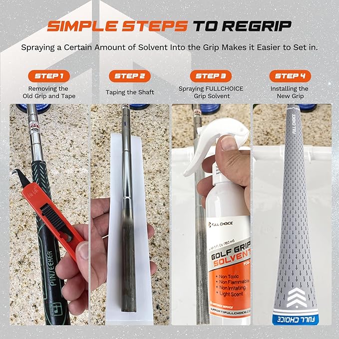 Rubber Golf Grips 13 Pack, Concise Fashion Design, Non-slip, Choose from 13 Grips Set or 13 Grips with Regripping Kit, Standard/Mid/Jumbo Size, 5 Colors Available, RG02 Golf Club Grips