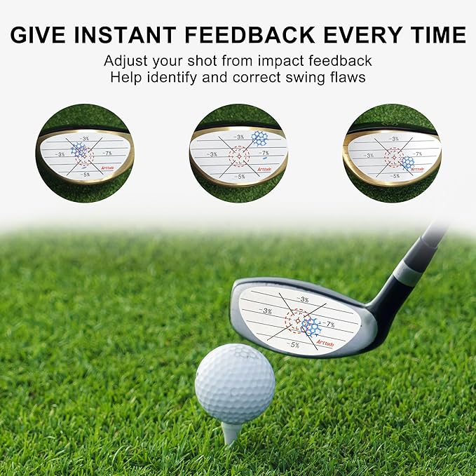 Golf Impact Tape, Golf Club Impact Stickers for Iron, Wood, Putter, Improve Golf Swing Accuracy and Distance, Swing Training Aid Impact Labels
