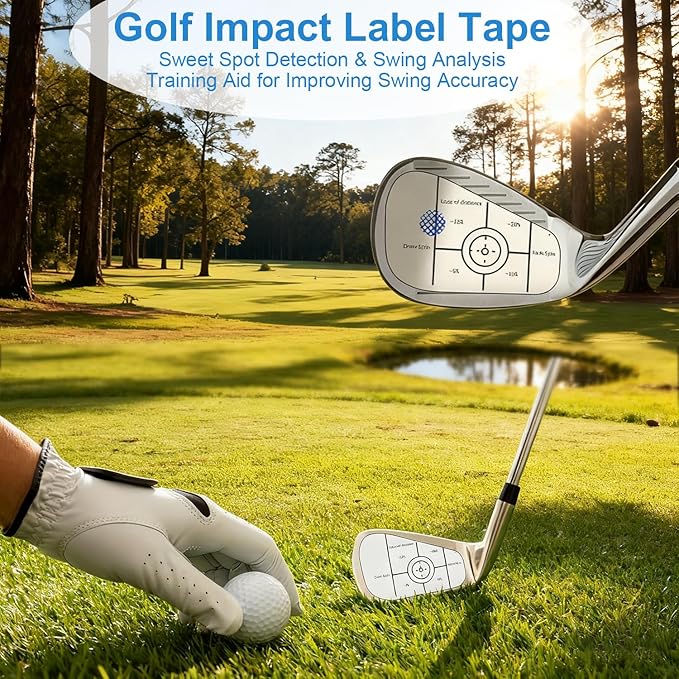 150 PCS Golf Impact Tape - Sweet Spot Stickers for Club Face - Accurate Swing Impact Labels for Irons, Woods & Putters - Instant Feedback Practice Aid, Easy to Remove & No Residue