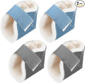 2 Pairs Heel Protector Boot Sheepskin Heel Protectors Soft Foot Cushions Pads with Securing Strap for Protect Feet Ankle Pressure Bed Sores(Gray, Blue)