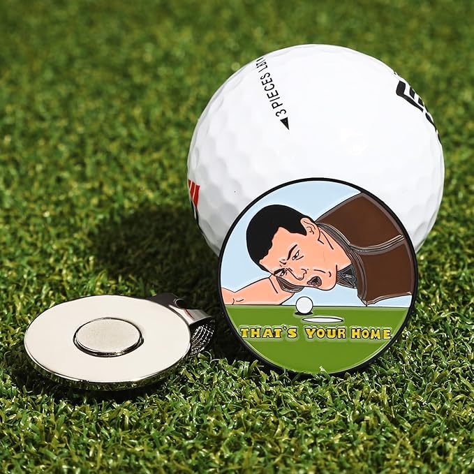 Enamel Golf Ball Marker with Magnetic Hat Clip - Funny Golf Accessories - Great Gift for Golf Lovers
