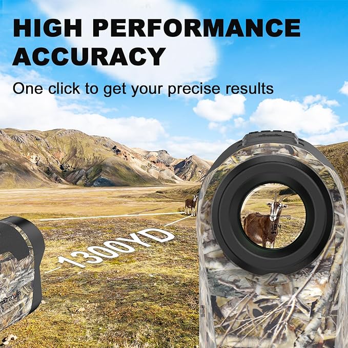 Range Finder for Hunting/Golfing.1000/1300 Yards Laser Golf Rangefinder with Slope .6X Magnification .Flag Lock Vibration Function with Continuous Scan