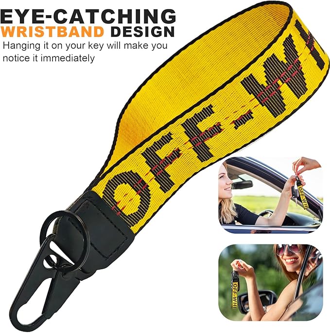 Fashionable Car keychain, Fabric Wrist Strap With Key Ring, Can Be Used To Hang Car key chain, Wallets, Jeans Decorations, Key Chain Accessories(Yellow)