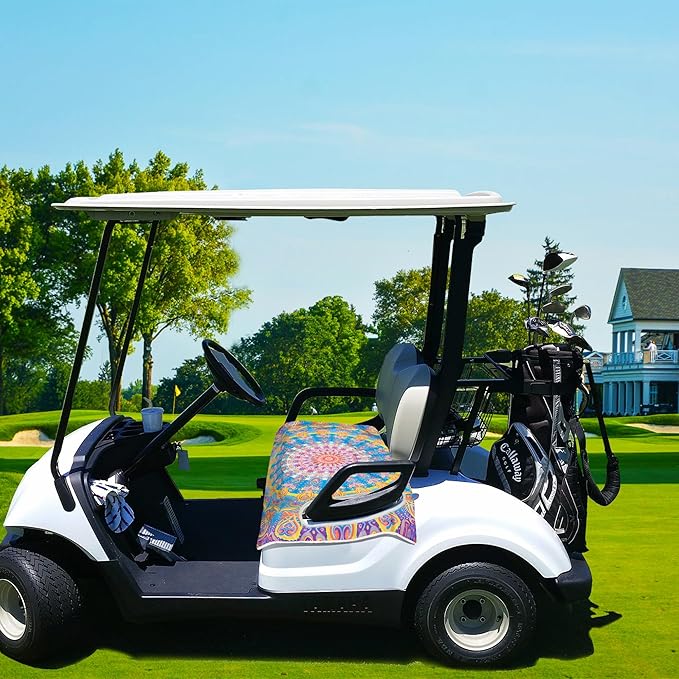 Golf Cart Seat Covers, Golf Cart Seat Towel Blanket, Suitable Yamaha, EZGO, Club Cars, Icon and More 2-Seats Cart, 100% Microfiber, Essential Golf Cart Accessories, 51'' x 31''