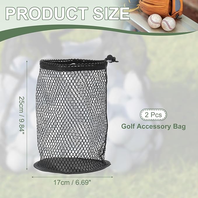 Golf Ball Storage Bag Nylon Mesh Golf Pouch with Adjustable Drawstring Closure for Balls Outdoor Sports Supplies