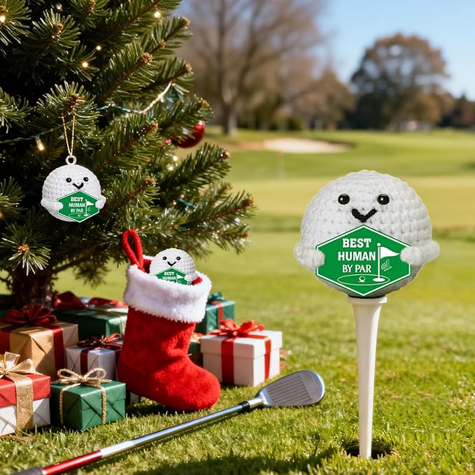 Valentines Golf Gifts for Men – Funny Gag Crochet Golf Ball Accessories Valentine's Day Birthday Emotional Positive Support for Boyfriend Him Women Golfers Coworker Friend Male Grandpa