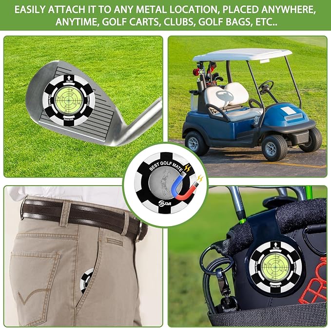 Golf Putt Green Reader, Magnetic Alloy Round Bubble Level, High Precision Reader, Golf Putting Aid, Golf Accessories for Men Gift 45MM
