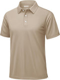 KEFITEVD Men's Polo Shirts Short Sleeve Moisture Wicking Dry Fit Performance Collar Golf Athletic Casual T-Shirt