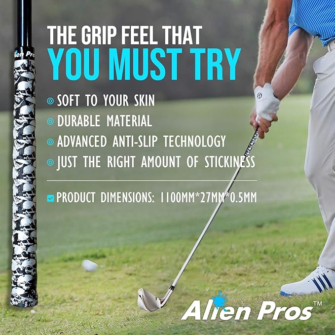 Alien Pros Golf Grip Wrapping Tapes - Innovative Golf Club Grip Solution - Enjoy a Fresh New Grip Feel in Less Than 1 Minute