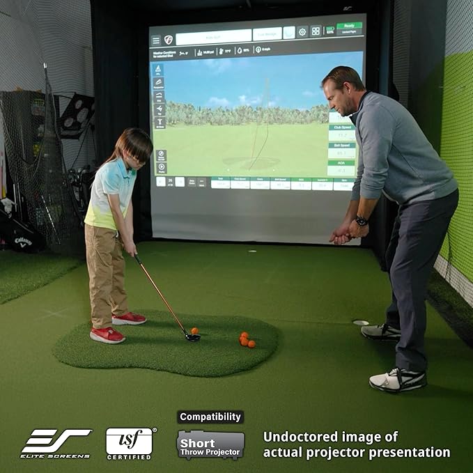 Elite Screens Golf Simulator Impact Screen 13 ft x 10 ft – Enclosed Golf Hitting Screen for Training & Multi-Sport Simulation, GolfSim Bay, GSB13X10-IPW1145