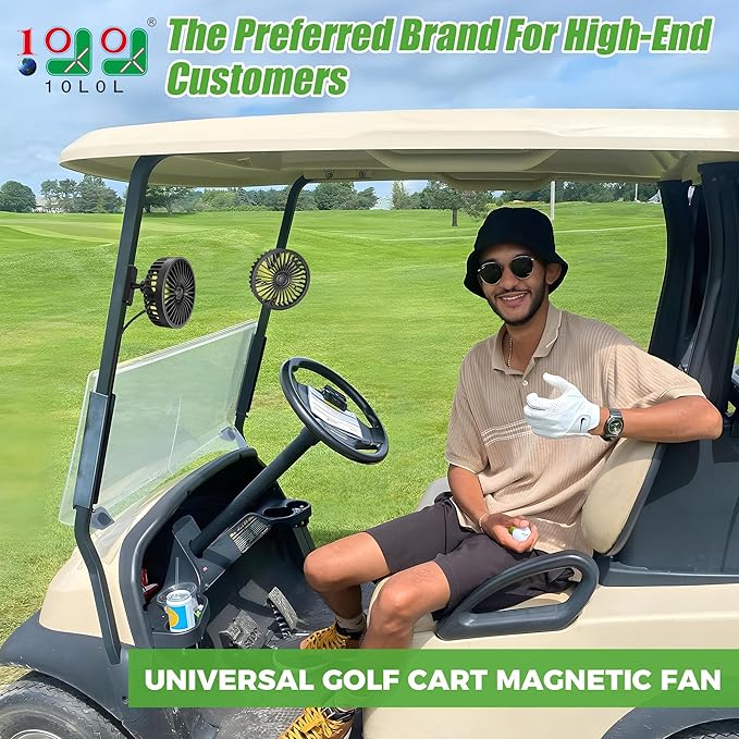 Universal Fan with Magnetic Bracket, 3 Speed Settings USB Powered Fan for Office Car Golf Cart with Magnetic Bracket (2 Sets)