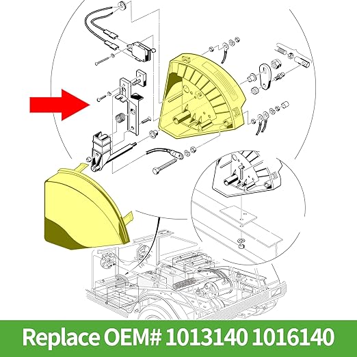 V-Glide Wiper Switch Assembly Fit to Club Car DS 36V 1988-up, Replace OEM 1016140