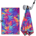montela golf Towel Magnetic Golf Towel for Golf Bags with Clip for Men & Women，Microfiber Fabric Waffle Pattern Golf Towels for Strong Hold to Golf Carts or Clubs (Colorful)