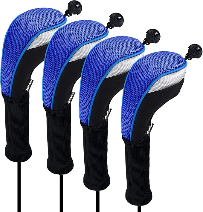 Andux 4pcs/Pack Long Neck Golf Hybrid Club Head Covers Dial No. Tag CTMT-02