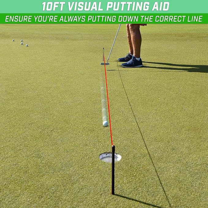 HH-GOLF® Golf Putting String Guide Alignment Training Aid Poket Size Master Straight Golf Putting Guide Line with Pegs, 3 Yards Length