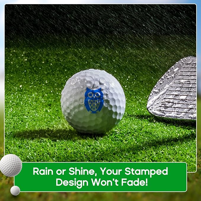 TAOLAVB 2 Pack Professional Golf Ball Stamper, Quick-Dry, Mini Golf Ball Marker with Fun Patterns, Waterproof & Fade-Resistant, Reusable Golf Ball Stamp Suitable for Both Indoor and Outdoor Use