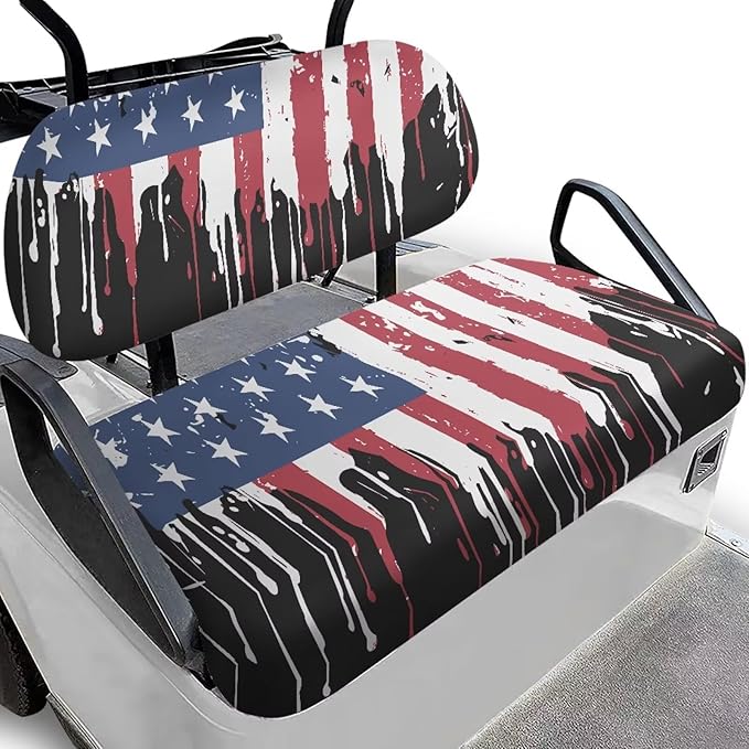Golf Cart Seat Covers, Universal Fit & Nonskid Bottom Fits for Club Car 2 Person Seats Golf Carts