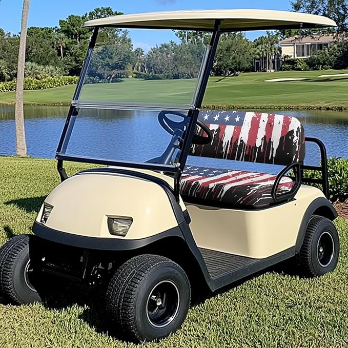 Golf Cart Seat Covers, Universal Fit & Nonskid Bottom Fits for Club Car 2 Person Seats Golf Carts