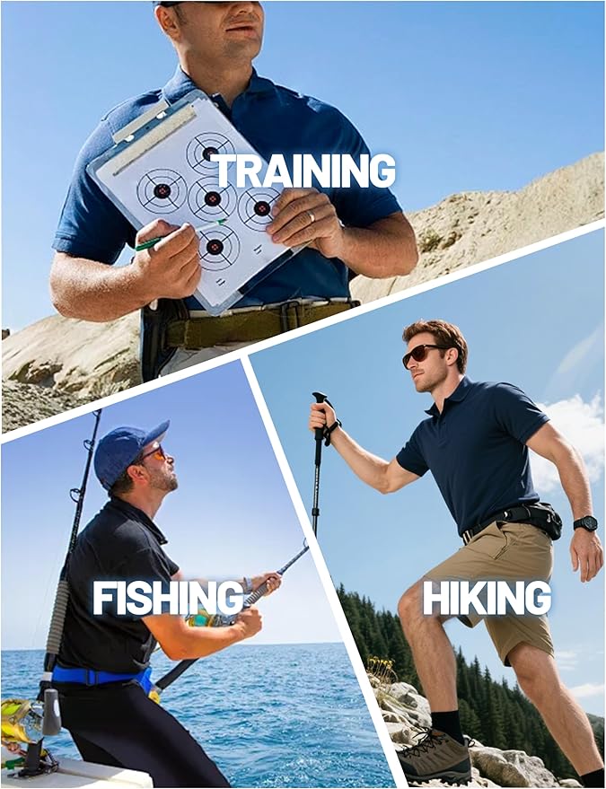 TACVASEN Men's Polo Shirts Short Sleeve Golf Polos Dry Fit UPF 50+ Performance Tactical Collared Hiking Shirt