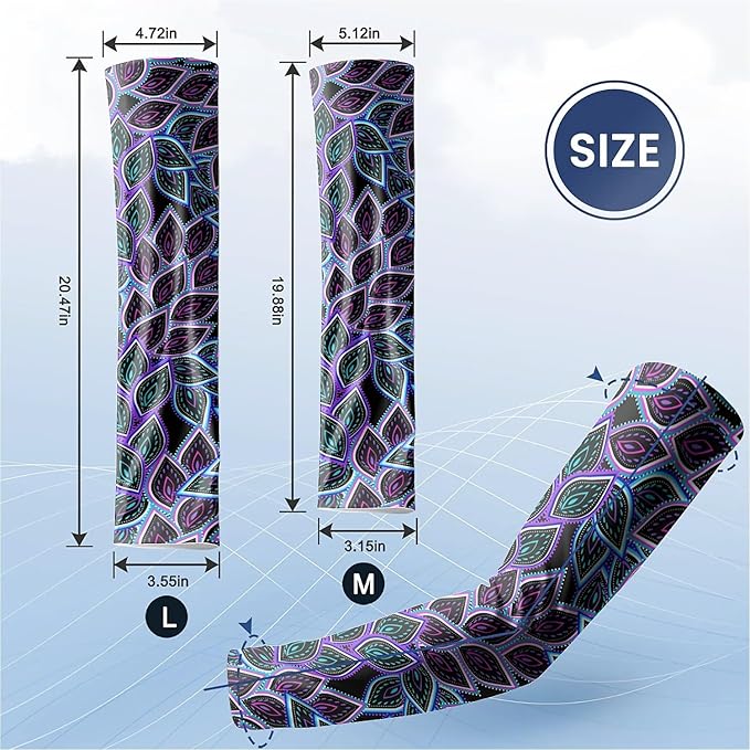 Cooling Arm Cover For Men & Women - Uv Sun Protection Arm Sleeves For Driving Golfing Fishing Cycling Hiking (L)