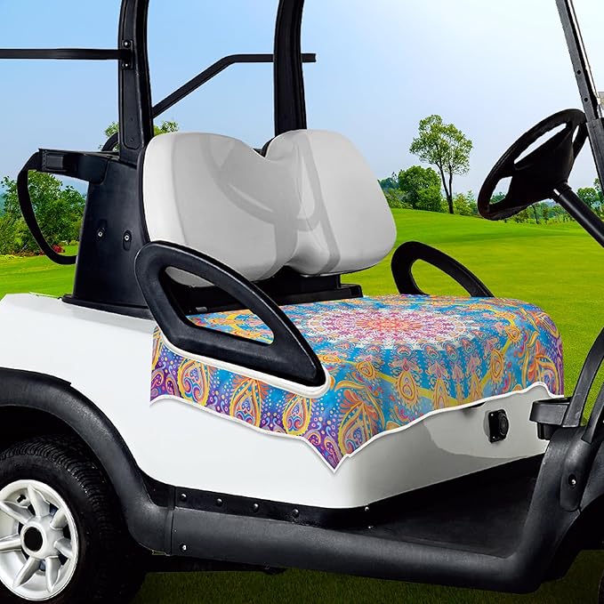 Golf Cart Seat Covers, Golf Cart Seat Towel Blanket, Suitable Yamaha, EZGO, Club Cars, Icon and More 2-Seats Cart, 100% Microfiber, Essential Golf Cart Accessories, 51'' x 31''