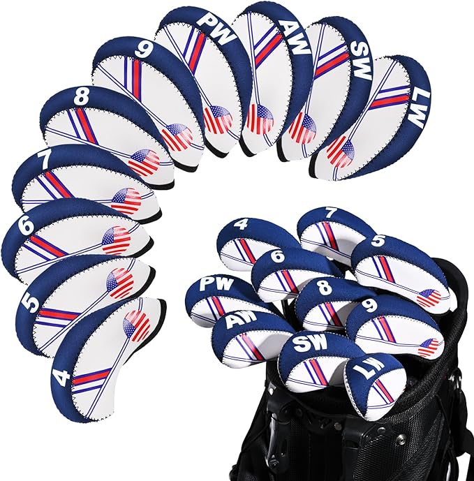 Golf Club Head Cover Set - Premium Wood Headcovers and Iron Covers, Fits All Standard Clubs, Reliable Protection with Stylish Design