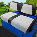 iLSKW Golf Cart Seat Covers for Club Car DS (20000 to Up) Seat Cover OEM Front,Breathable Fabric and Leather Front Seat Cover Like Gloves,Full Wrap-Around Design