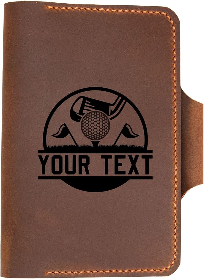 Personalized Leather Golf Scorecard Holder Cover, Handmade Yardage Book Cover Holder With Pencil Holder, Custom Leather Yardage Book Cover Holder, Golf Gift