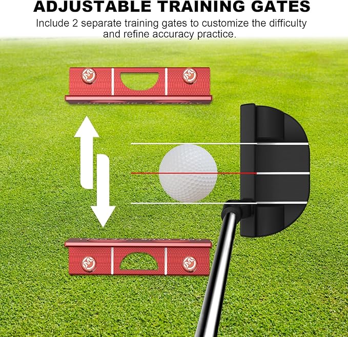 MAZEL Golf Alignment Putting Training Aids - Golf Putting Path Tool for Consistency & Accuracy - Include Putting Gates,Ring & Golf Tees