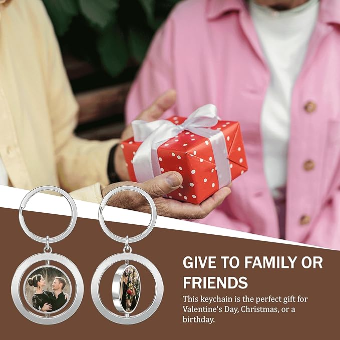 Custom Keychains with Picture Personalized Photo Logo Text Customized Key Chain for Boyfriend Dad Men Women Gifts