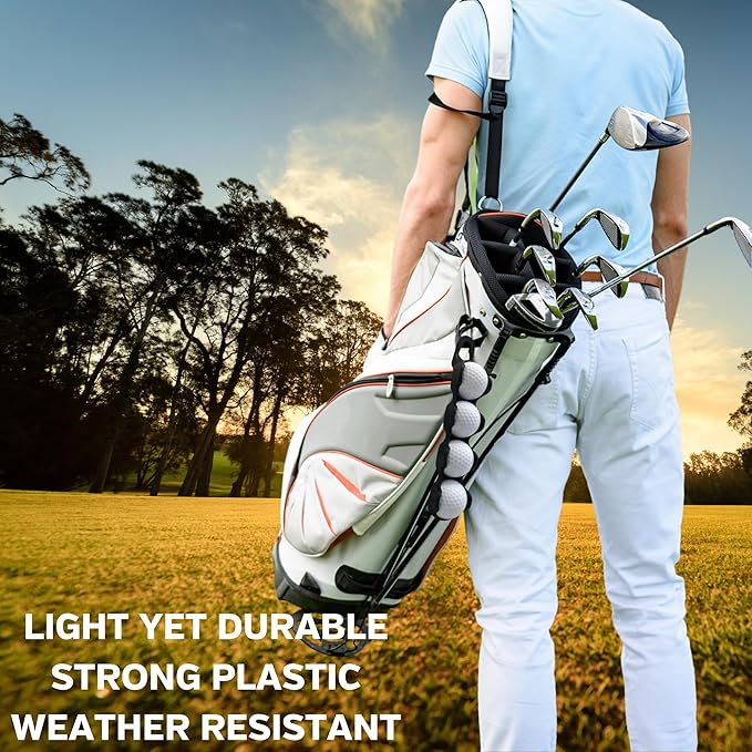 Golf Ball Holder - Holds 4 Golf Balls, Easy Attachment to Bag or Cart, Gift Accessories for Men and Women