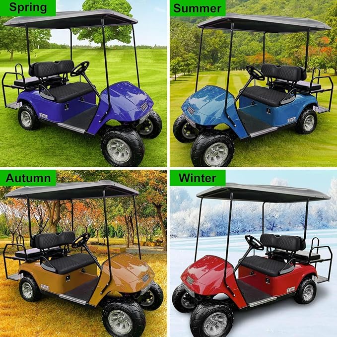 EZGO Seat Covers, Golf Cart Seat Covers for EZGO TXT 1994-2013 and EZGO RXV OEM Ordinary Seat Thick Marine Leather Custom Diamond Comfortable/Anti-Scratch/Anti-Fading/Easy to Install