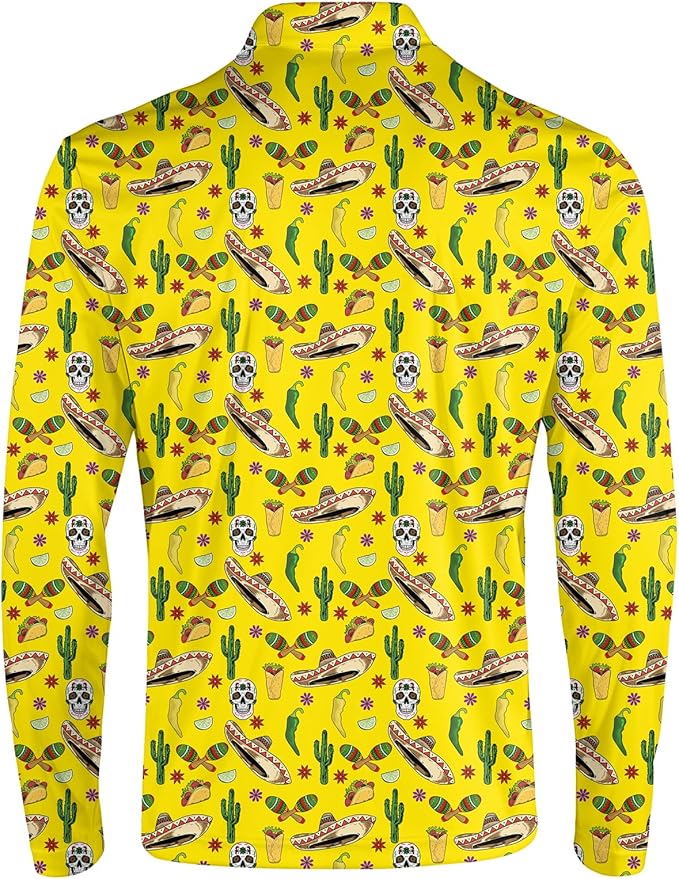 Men's Long Sleeve Golf Shirt Quick Dry 3 Button Work Fishing Outdoor Casual Collar Shirt