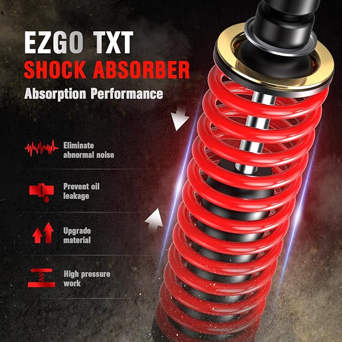 EZGO TXT Shocks, Golf Cart Front and Rear Shock Absorber, Golf Cart Heavy Duty Coil Spring Shock Absorber for EZGO TXT/Medalist 1994-UP, Replaces OEM# 70928-G01, 76418-G01, 70630-G01