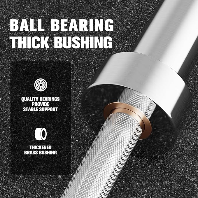 RITFIT 7FT Olympic Barbell for Strength and Weightlifting Training - 2 Inch Olympic Bar for Squat, Deadlift, Bench Press, Curl, Overhead Press - 500lbs/1000lbs/1500lbs Capacity