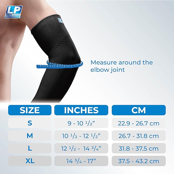 LP SUPPORT 668 Compression Arm Sleeve for Workouts, Sports & Weightlifting, Golf and Tennis Elbow Pain relief for Men & Women