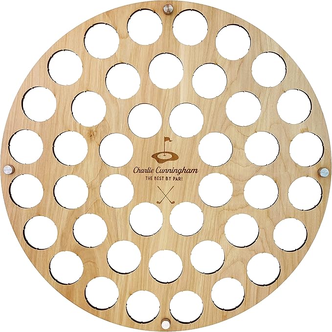 Torched Golf Ball Display Holder Collector’s Case Holds 42 Golf Balls Wall Mount Decor, Personalized Golf Lovers Gift for Men, Customizable